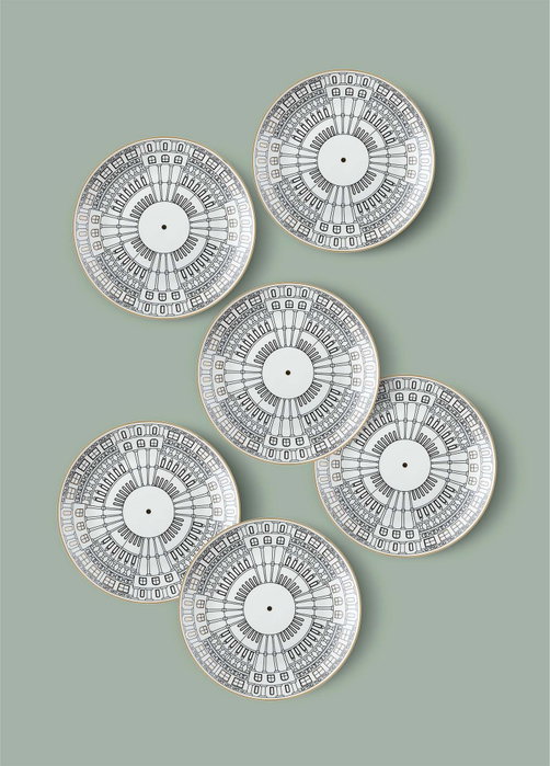 Hermia DNR0079 Set de Platos de Postre Multicolor de Porcelana (6 Piezas) Fabricados con 100% Porcelana Hermia DNR0079 Set de Platos de Postre Multicolor de Porcelana (6 Piezas) Fabricados con 100% Porcelana